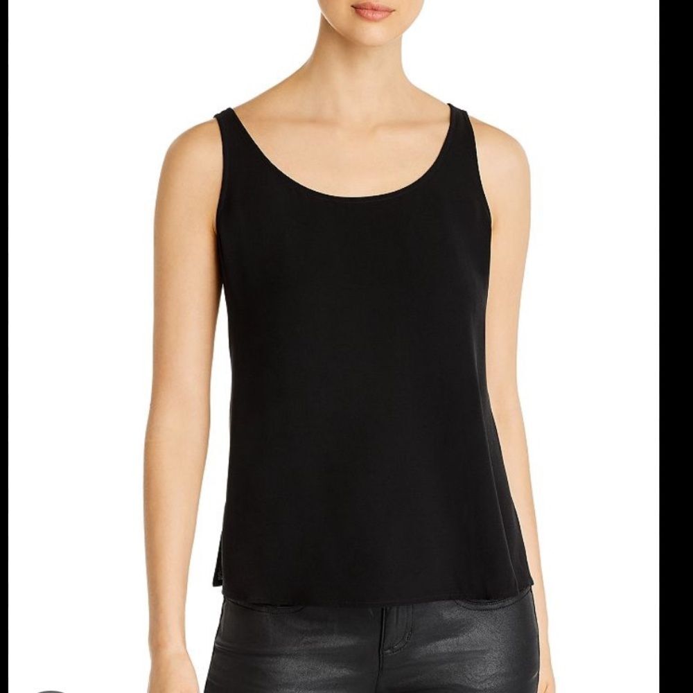 New Eileen Fisher, black silk tank top